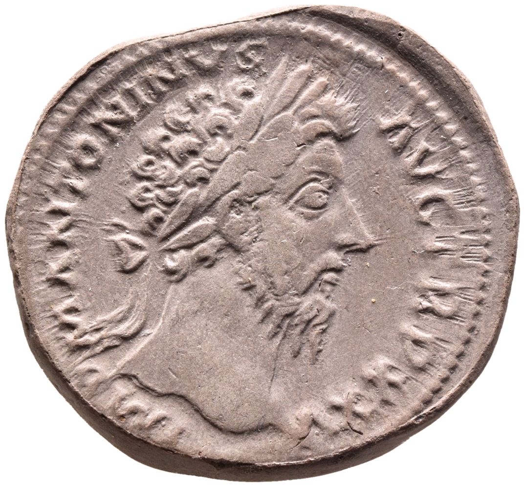 RIC III Marcus Aurelius 1014 Marcus Aurelius obverse, Head of Marcus Aurelius, laureate, right