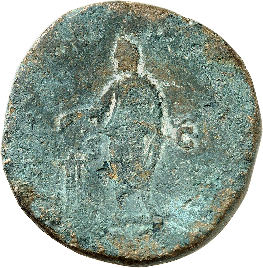 RIC III Marcus Aurelius 1017 Marcus Aurelius reverse, Marcus Aurelius, veiled, togate, standing left, sacrificing out of p...