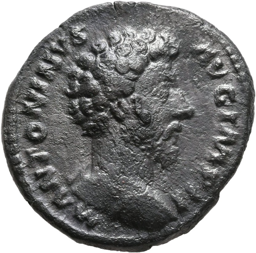 RIC III Marcus Aurelius 103 Marcus Aurelius obverse, Bust of Marcus Aurelius, bare-headed, cuirassed, right