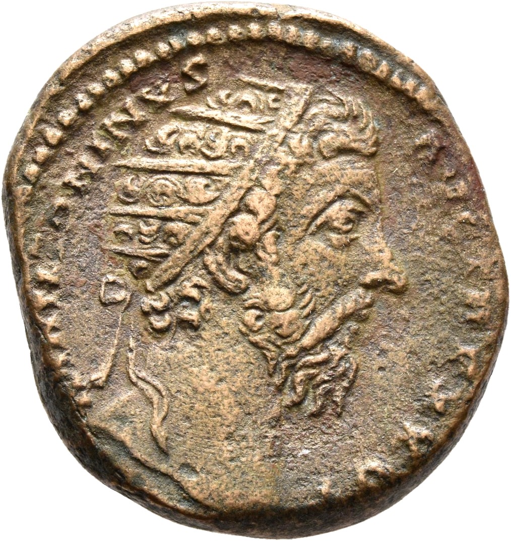 RIC III Marcus Aurelius 1031 Marcus Aurelius obverse — Head of Marcus Aurelius, radiate, right