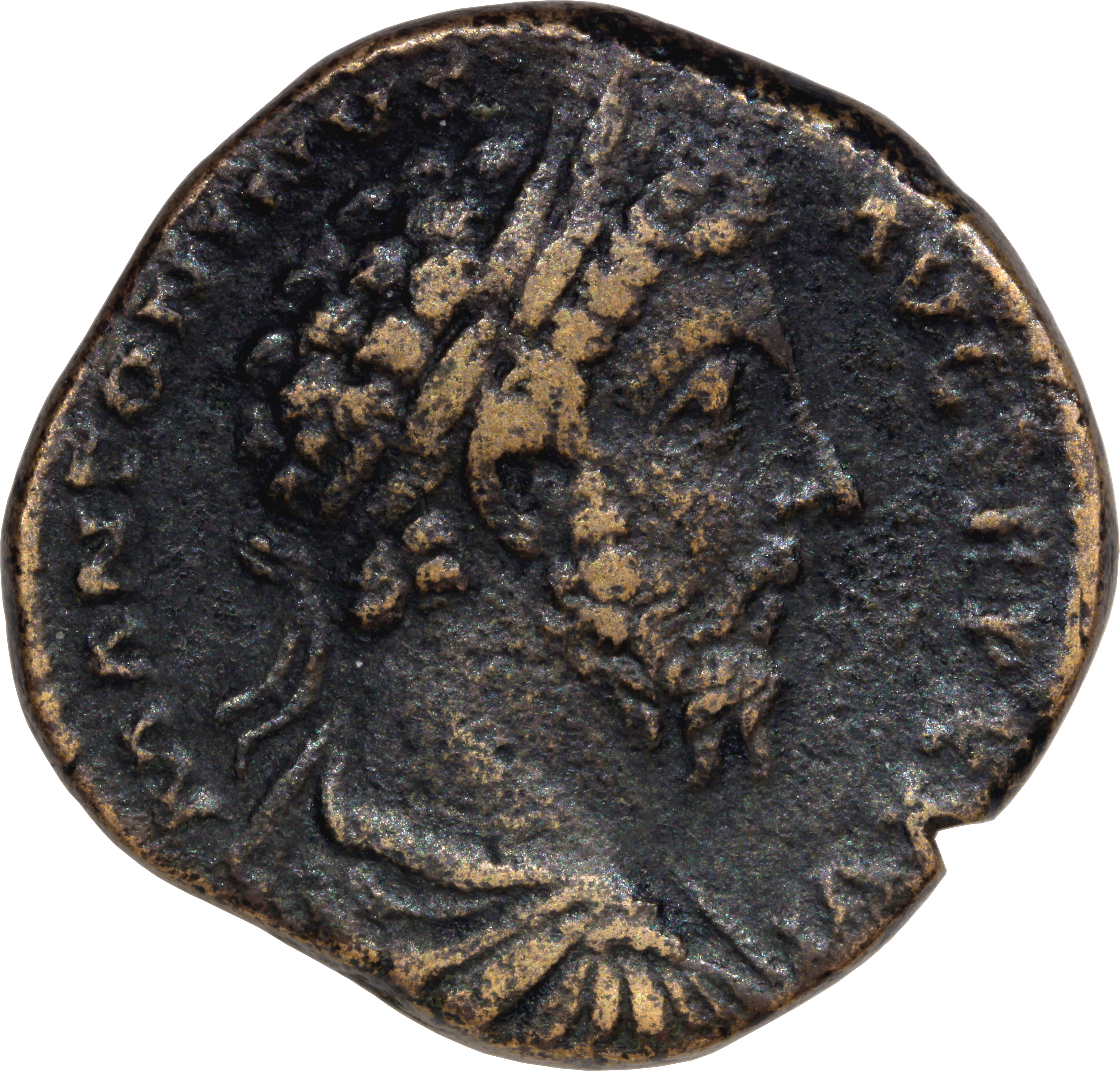 RIC III Marcus Aurelius 1034 Marcus Aurelius obverse, Bust of Marcus Aurelius, laureate, draped, cuirassed, right