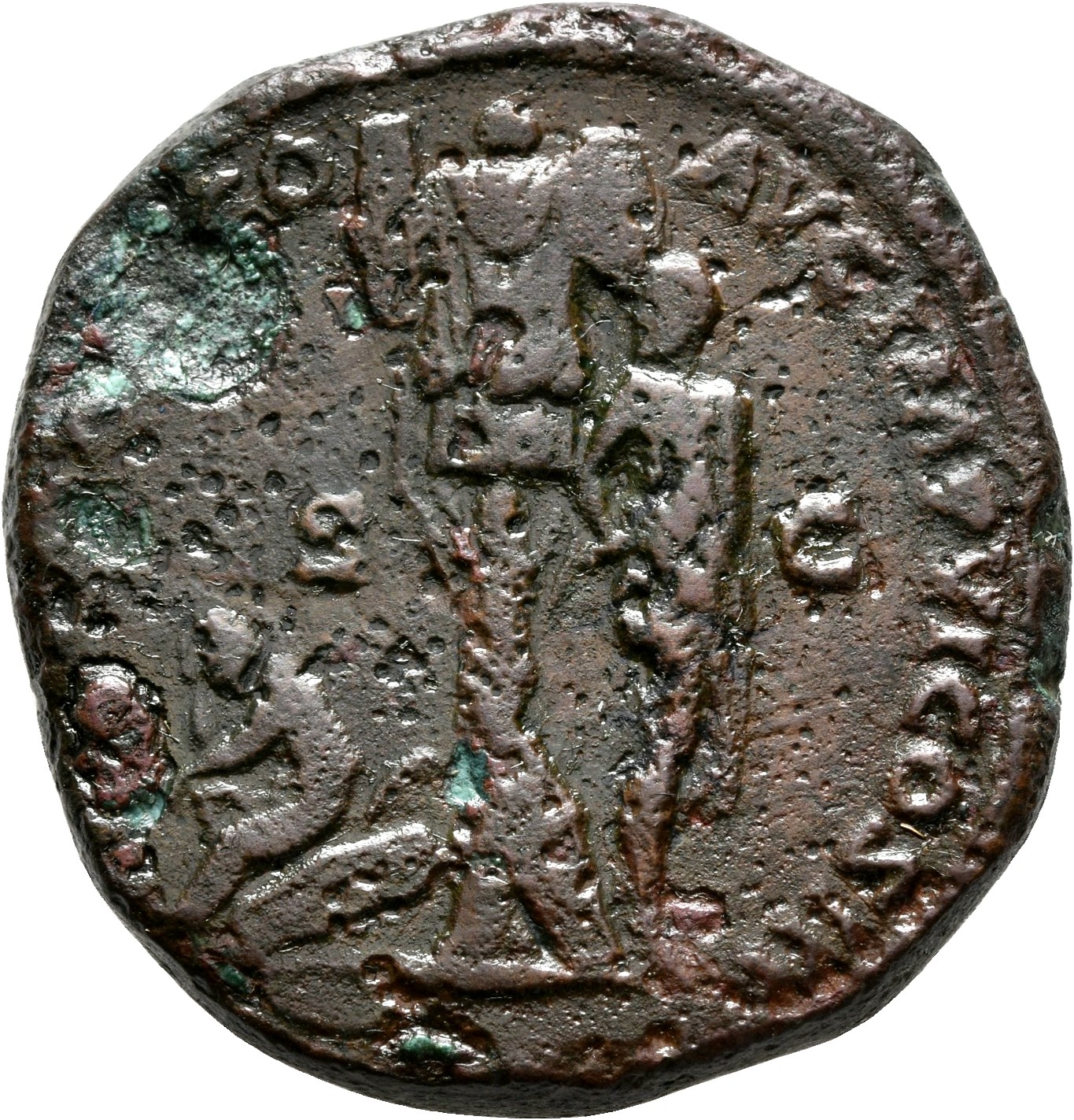 RIC III Marcus Aurelius 1058 Marcus Aurelius reverse, Trophy with shields at foot; to left, German woman, seated left on s...