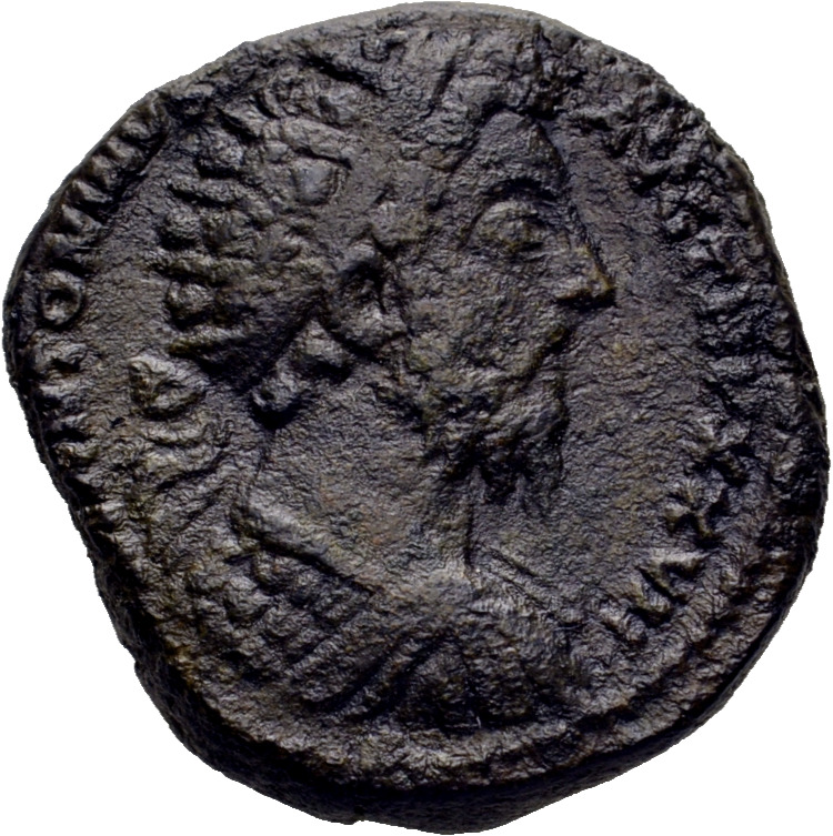 RIC III Marcus Aurelius 1070 Marcus Aurelius obverse, Bust of Marcus Aurelius, radiate, draped, cuirassed, right