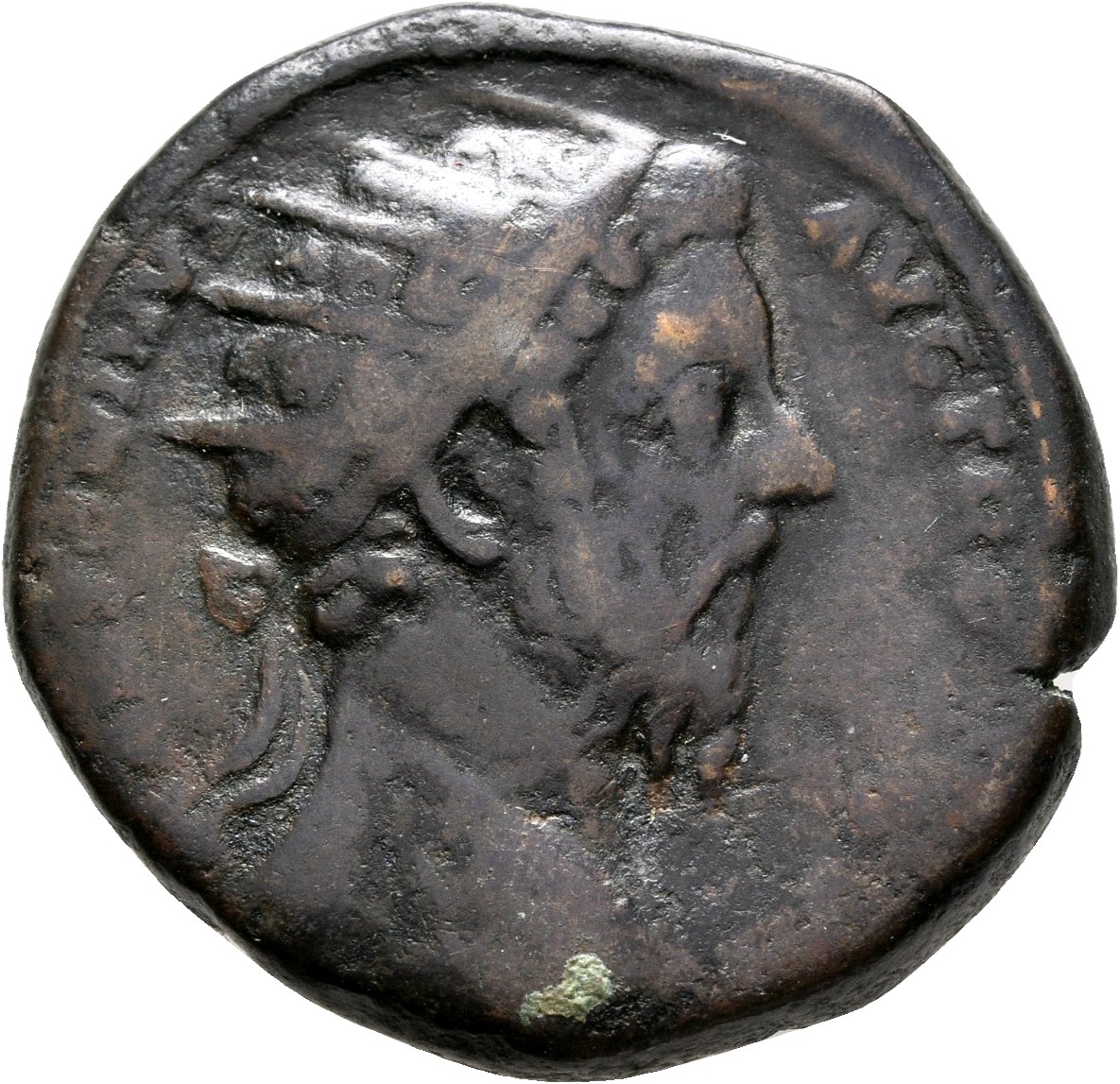 RIC III Marcus Aurelius 1072 Marcus Aurelius obverse, Head of Marcus Aurelius, radiate, right