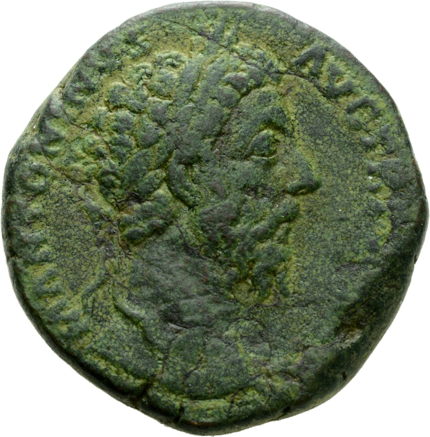 RIC III Marcus Aurelius 1075 Marcus Aurelius obverse, Head of Marcus Aurelius, laureate, right