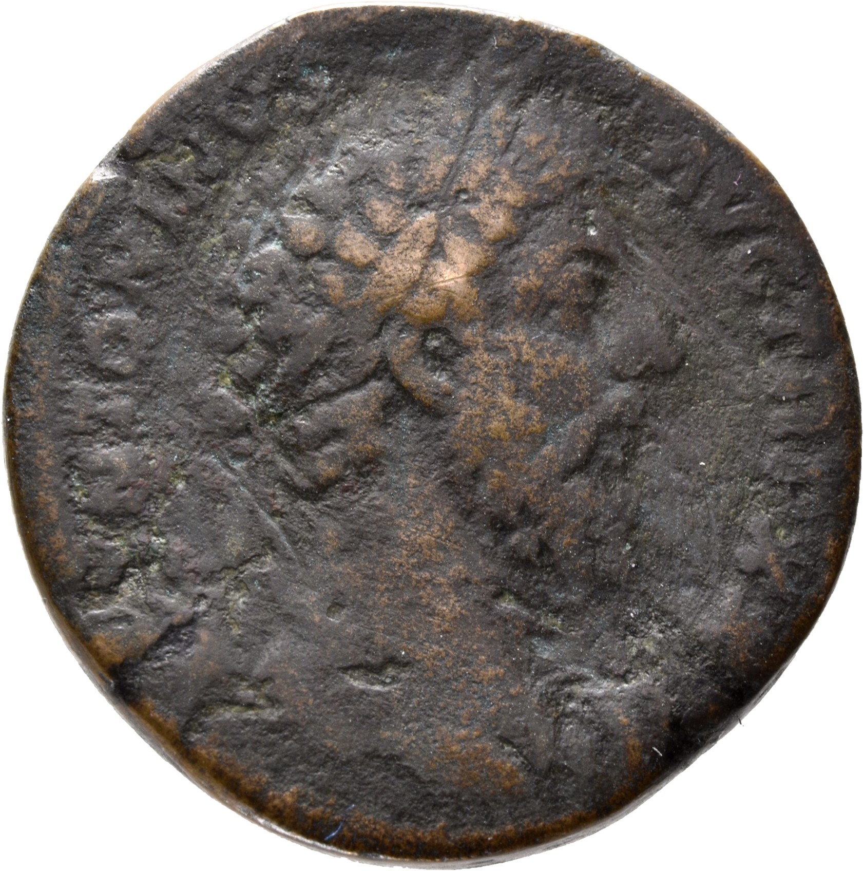 RIC III Marcus Aurelius 1075 Marcus Aurelius obverse — Head of Marcus Aurelius, laureate, right