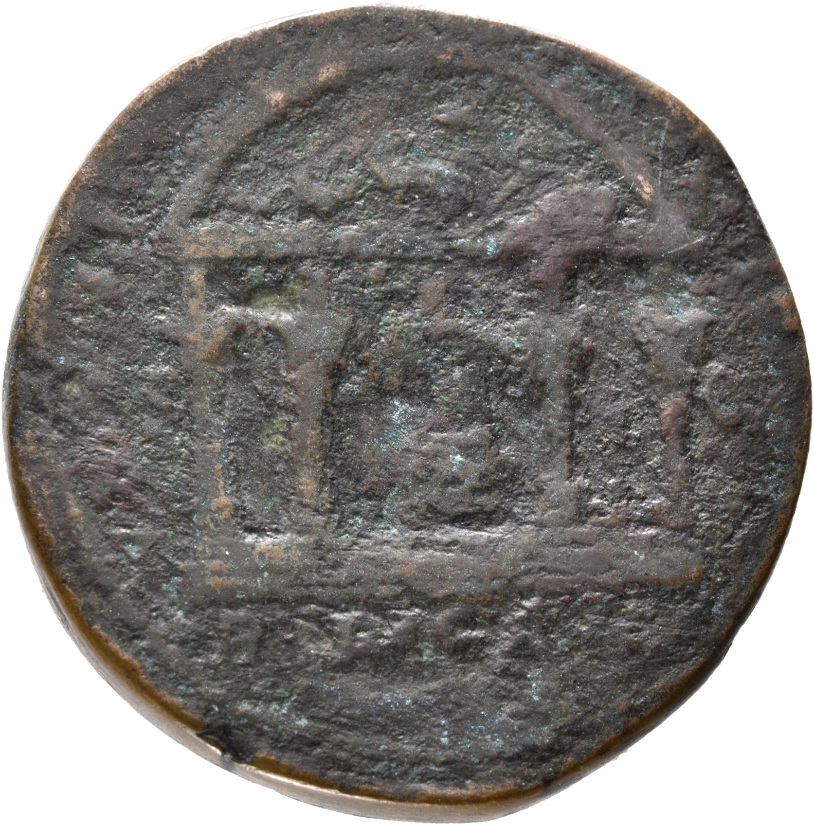 RIC III Marcus Aurelius 1075 Marcus Aurelius reverse — Statue of Mercury, wearing petasus and short robe, standing front, ...
