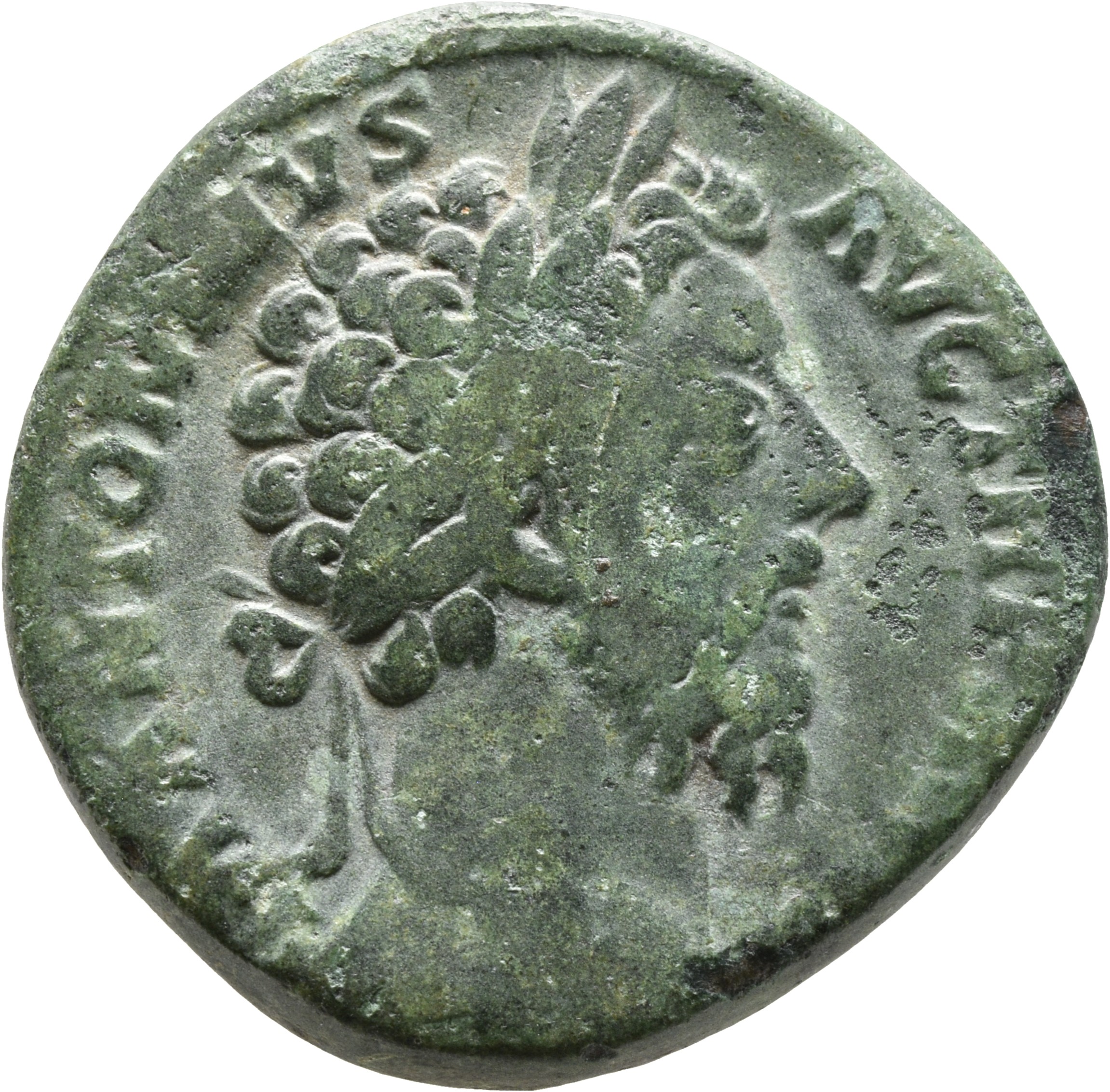 RIC III Marcus Aurelius 1096 Marcus Aurelius obverse — Head of Marcus Aurelius, laureate, right