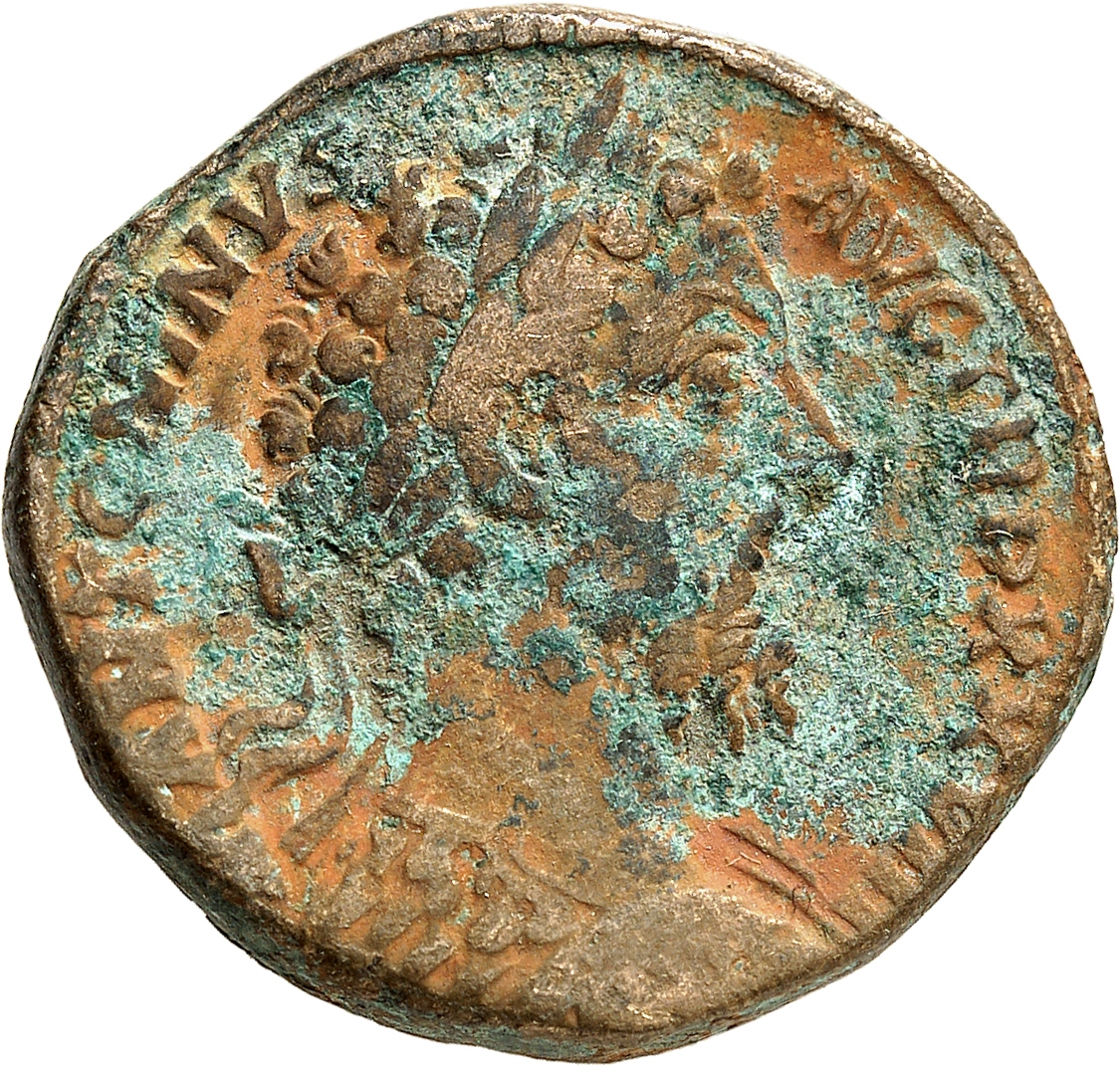 RIC III Marcus Aurelius 1097 Marcus Aurelius obverse, Bust of Marcus Aurelius, laureate, cuirassed, right