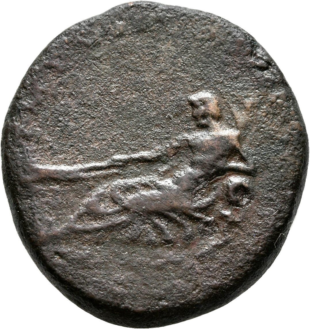 RIC III Marcus Aurelius 1143 Marcus Aurelius reverse, Tiber, half draped, reclining left on ground, seting right hand on p...