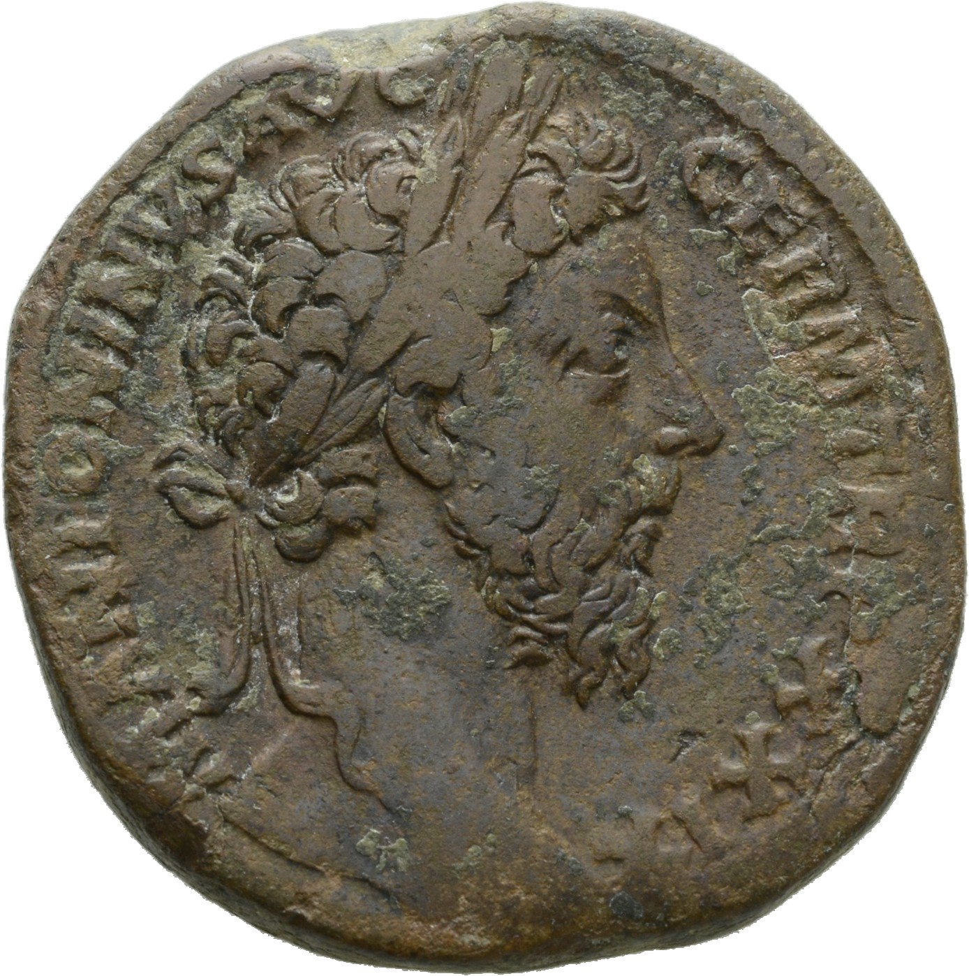 RIC III Marcus Aurelius 1147 Marcus Aurelius obverse, Head of Marcus Aurelius, laureate, right