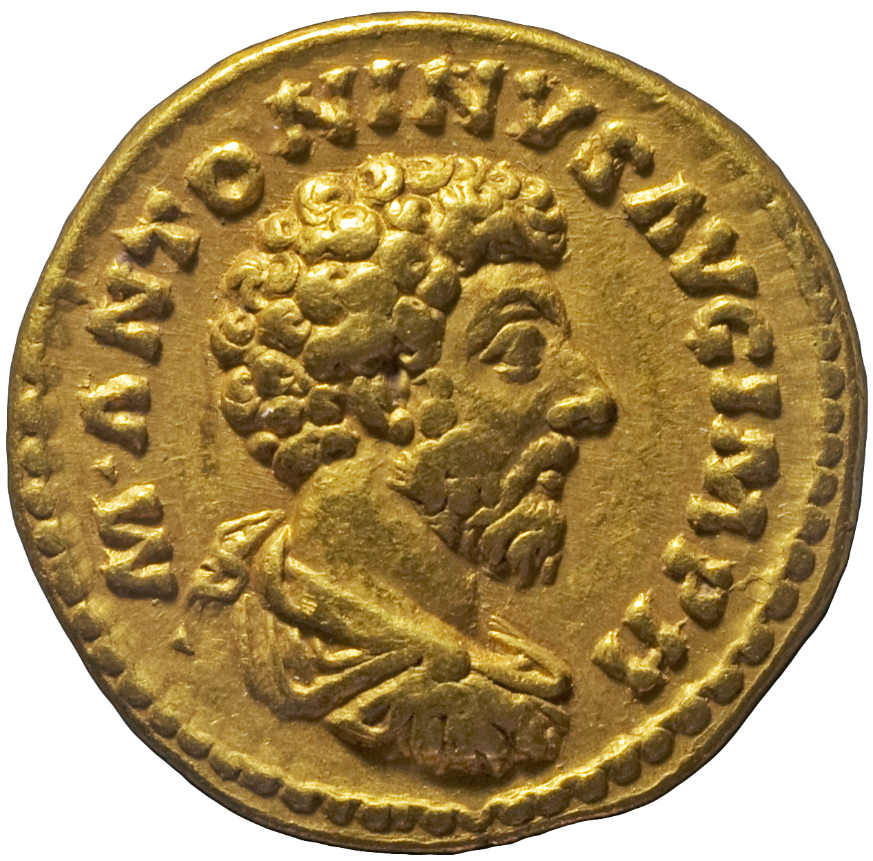 RIC III Marcus Aurelius 115 Marcus Aurelius obverse, Bust of Marcus Aurelius, bare-headed, draped, right