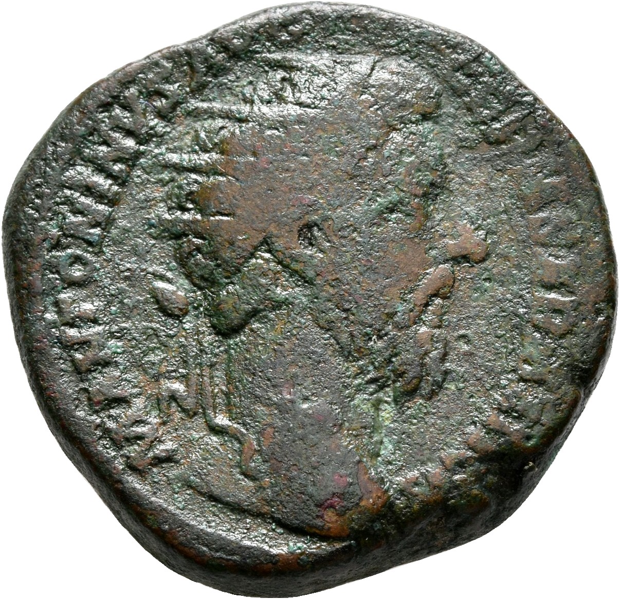 RIC III Marcus Aurelius 1173 Marcus Aurelius obverse, Head of Marcus Aurelius, radiate, right