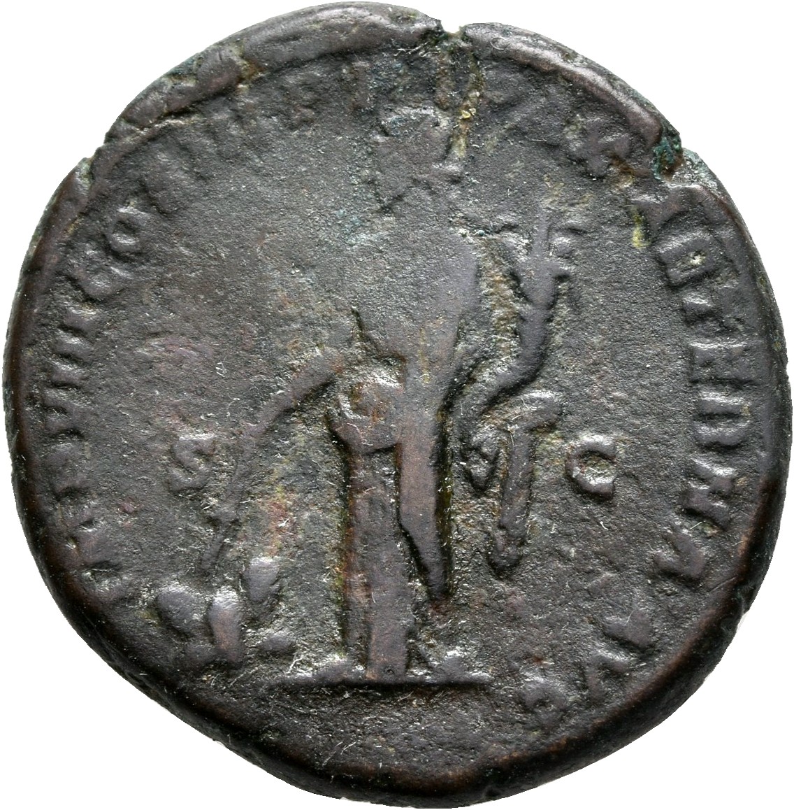 RIC III Marcus Aurelius 1202 Marcus Aurelius reverse, Pax, draped, standing left, holding cornucopia in left arm and setti...