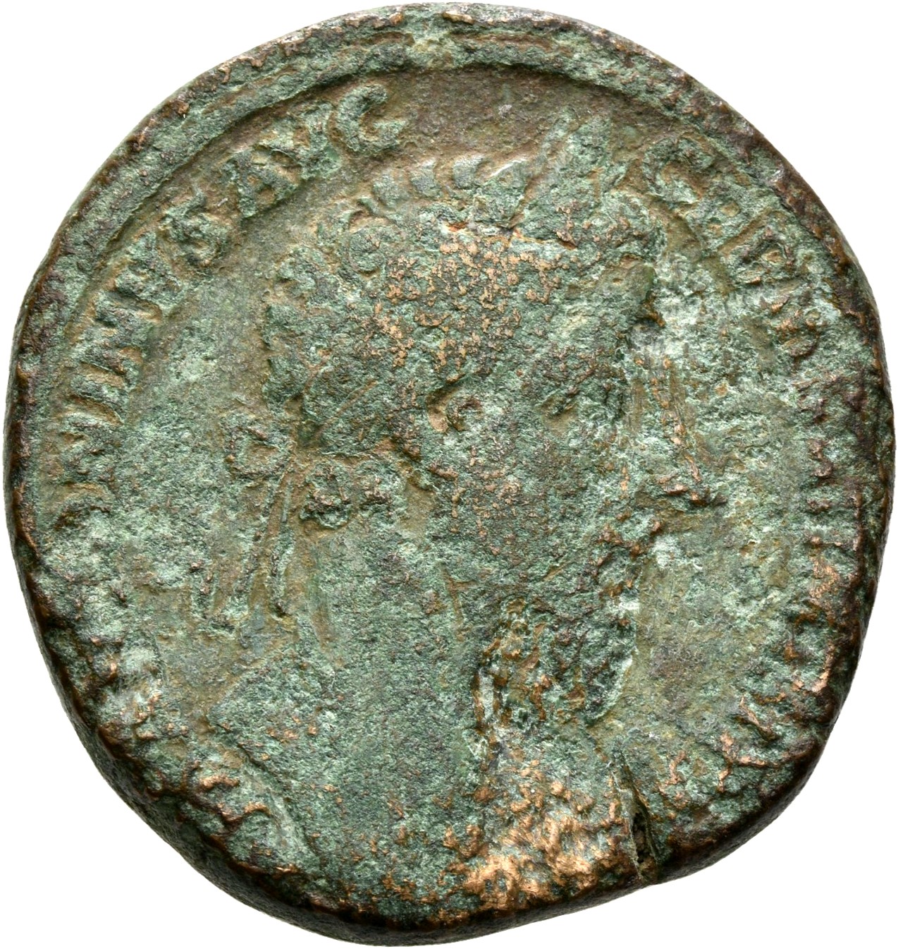 RIC III Marcus Aurelius 1218 Marcus Aurelius obverse, Head of Marcus Aurelius, laureate, right