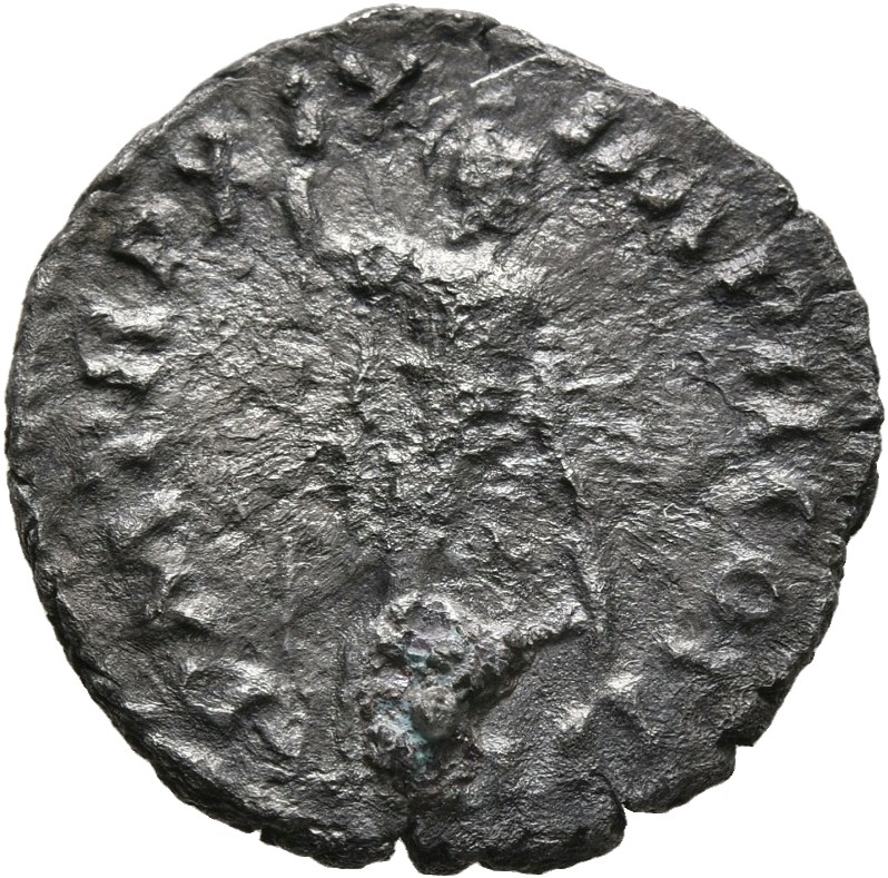 RIC III Marcus Aurelius 123 Marcus Aurelius reverse, Mars, helmeted, in military dress, standing right, holding inverted v...