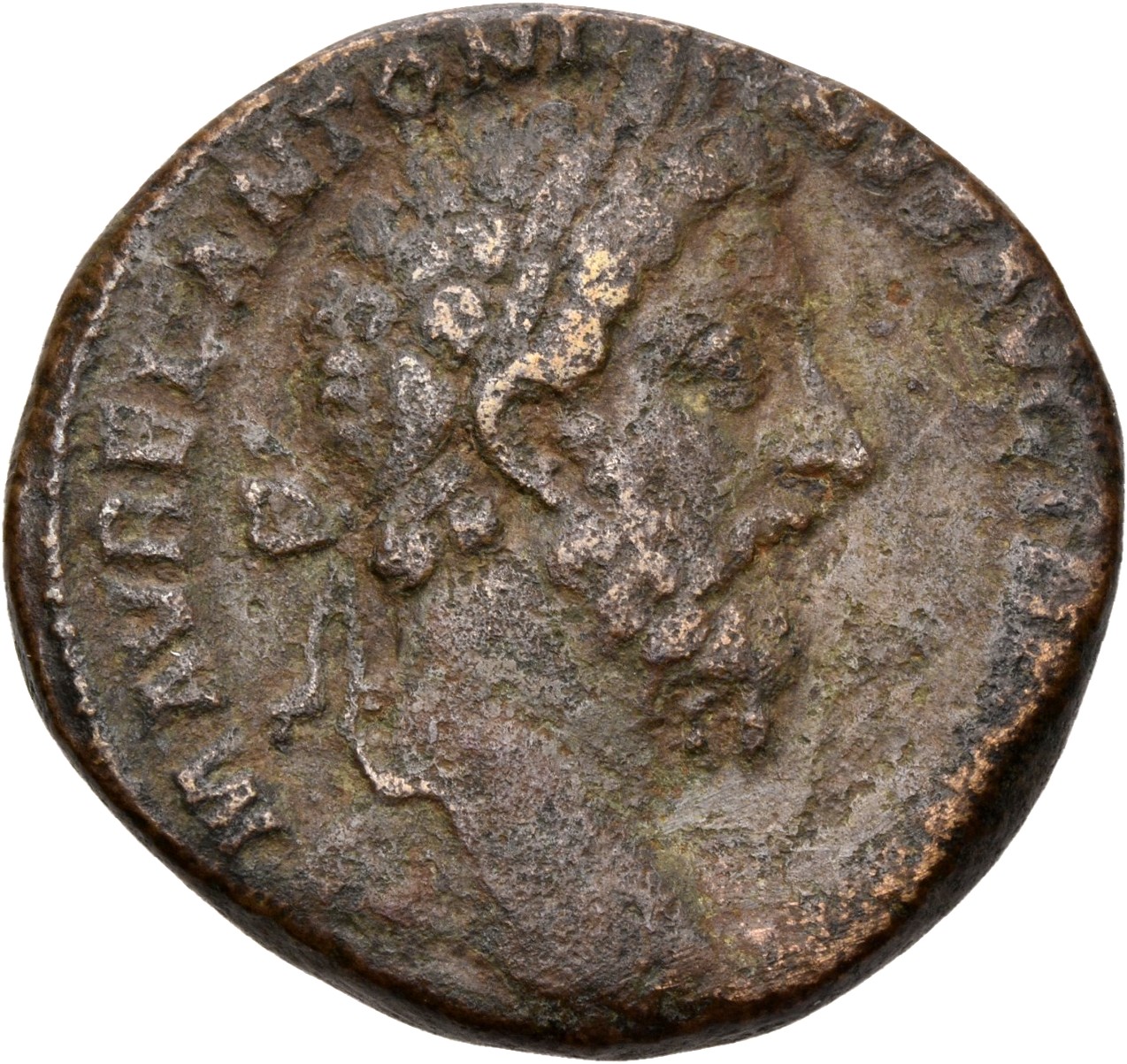 RIC III Marcus Aurelius 1230 Marcus Aurelius obverse, Head of Marcus Aurelius, laureate, right