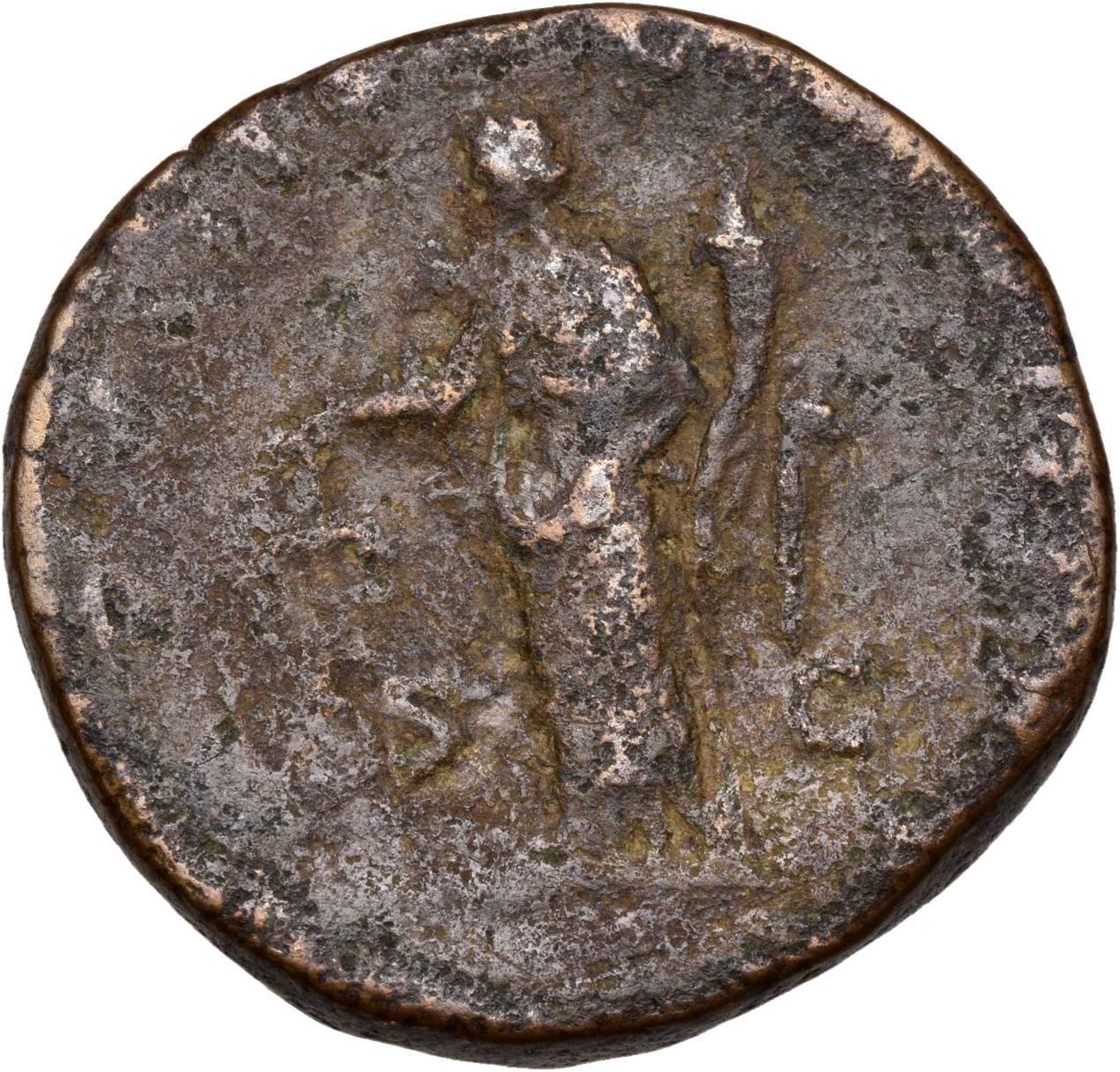 RIC III Marcus Aurelius 1230 Marcus Aurelius reverse, Aequitas, draped, standing left, holding scales in right hand and co...