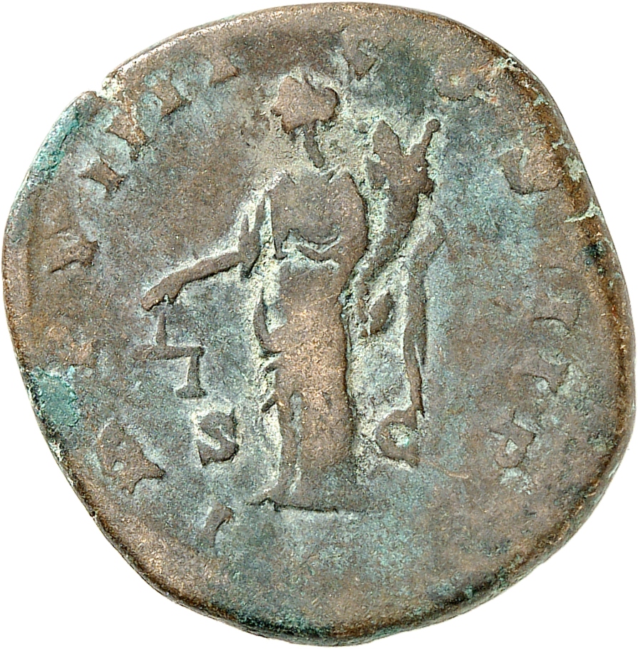 RIC III Marcus Aurelius 1232 Marcus Aurelius reverse, Aequitas, draped, standing left, holding scales in right hand and co...