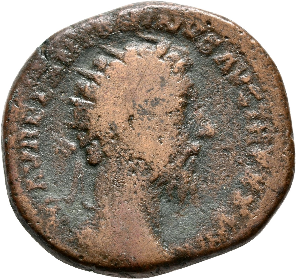 RIC III Marcus Aurelius 1244 Marcus Aurelius obverse, Head of Marcus Aurelius, radiate, right