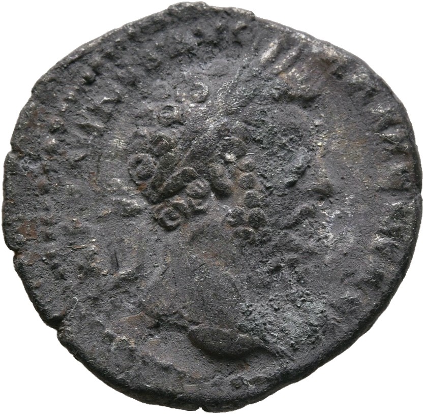 RIC III Marcus Aurelius 125 Marcus Aurelius obverse, Head of Marcus Aurelius, laureate, right