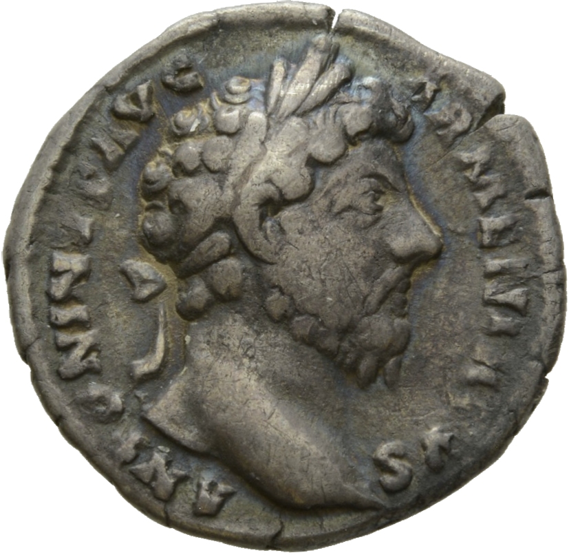 Marcus Aurelius obverse — Head of Marcus Aurelius, laureate, right