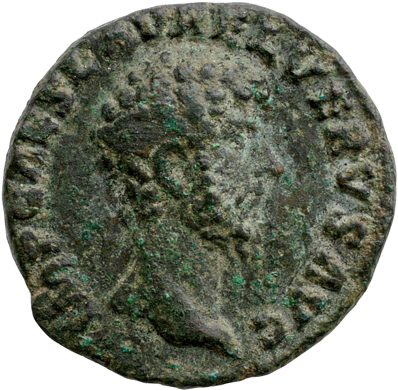 RIC III Marcus Aurelius 1314 Marcus Aurelius obverse, Head of Lucius Verus, bare, right