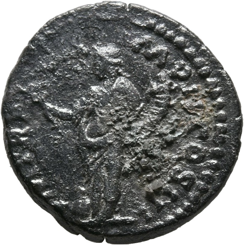 RIC III Marcus Aurelius 132 Marcus Aurelius reverse, Felicitas, draped, standing left, holding caduceus in right hand and ...