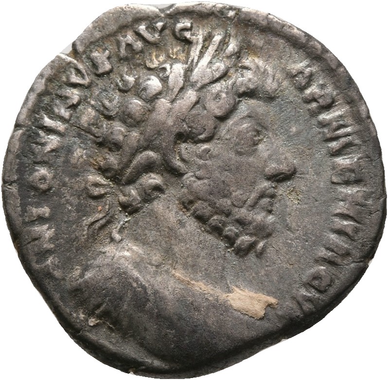 RIC III Marcus Aurelius 133 Marcus Aurelius obverse, Bust of Marcus Aurelius, laureate, draped, cuirassed, right