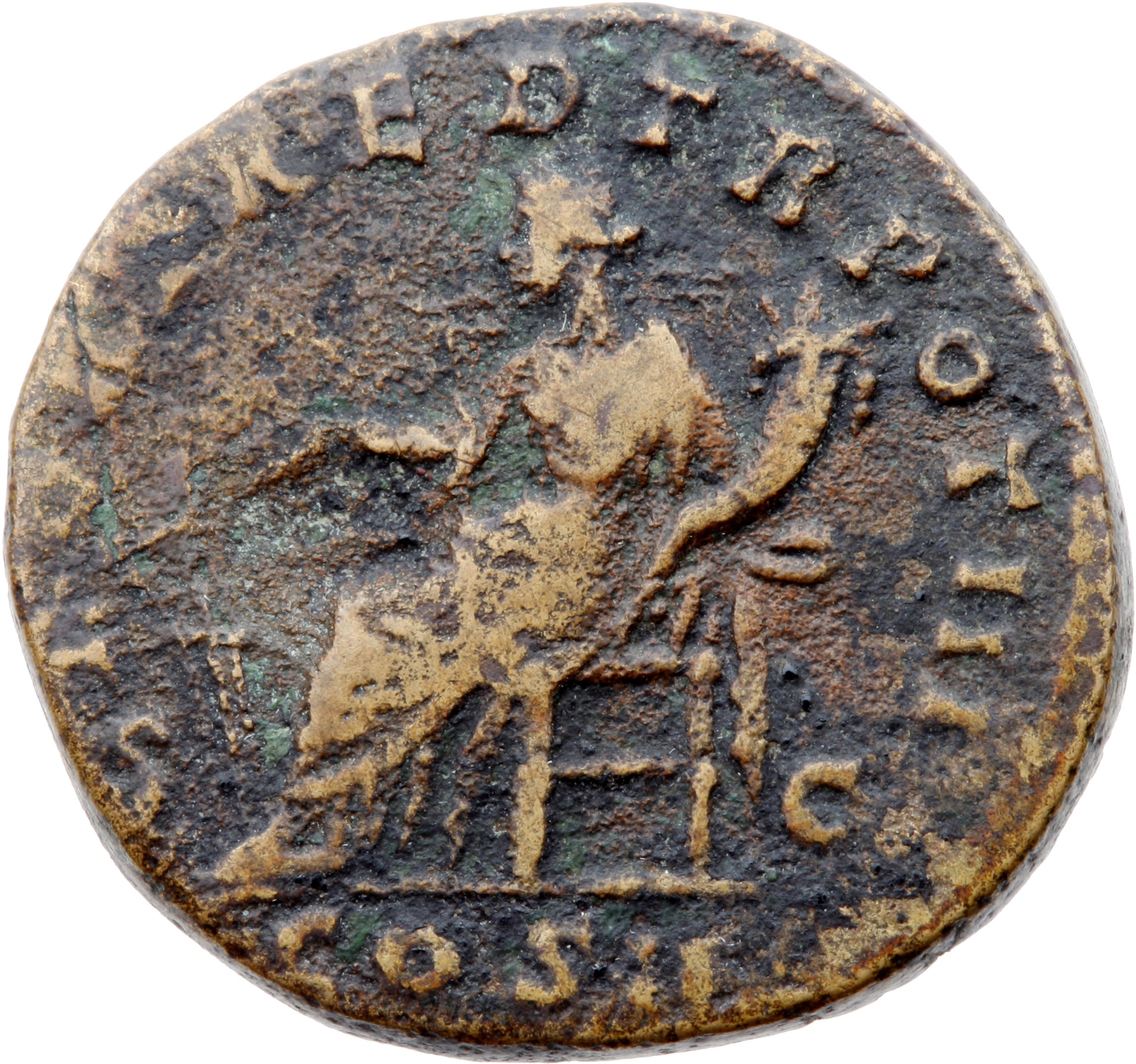 RIC III Marcus Aurelius 1341 Marcus Aurelius reverse, Fortuna, draped, seated left on low seat, holding rudder set on glob...