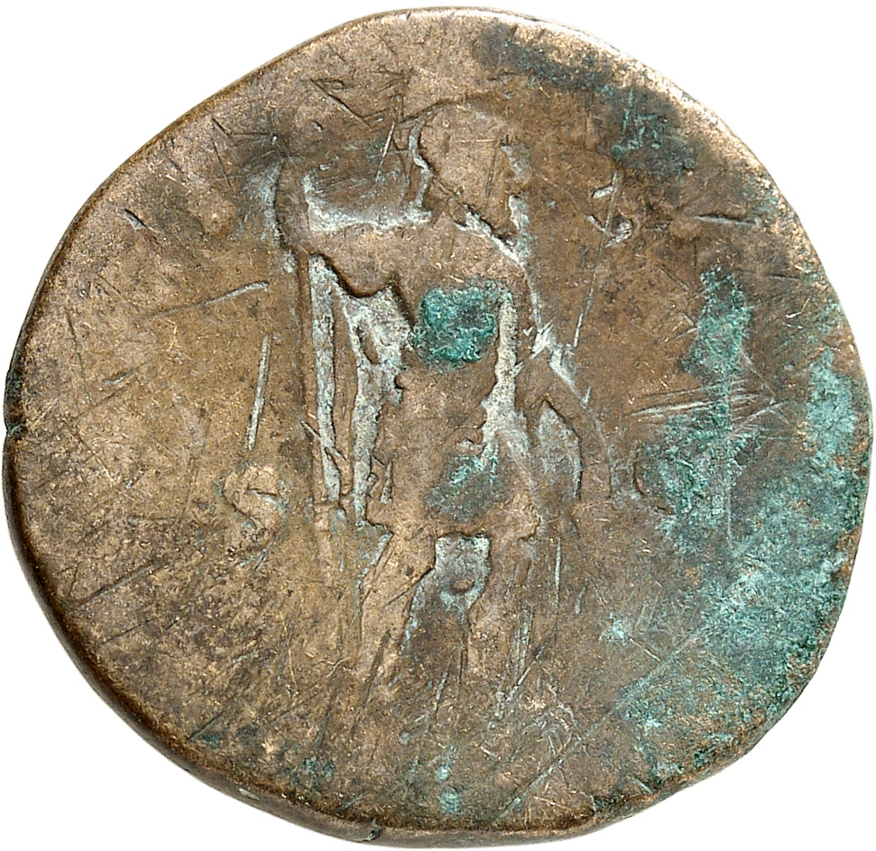 RIC III Marcus Aurelius 1387 Marcus Aurelius reverse, Mars, helmeted, in military dress, standing right, holding spear in ...