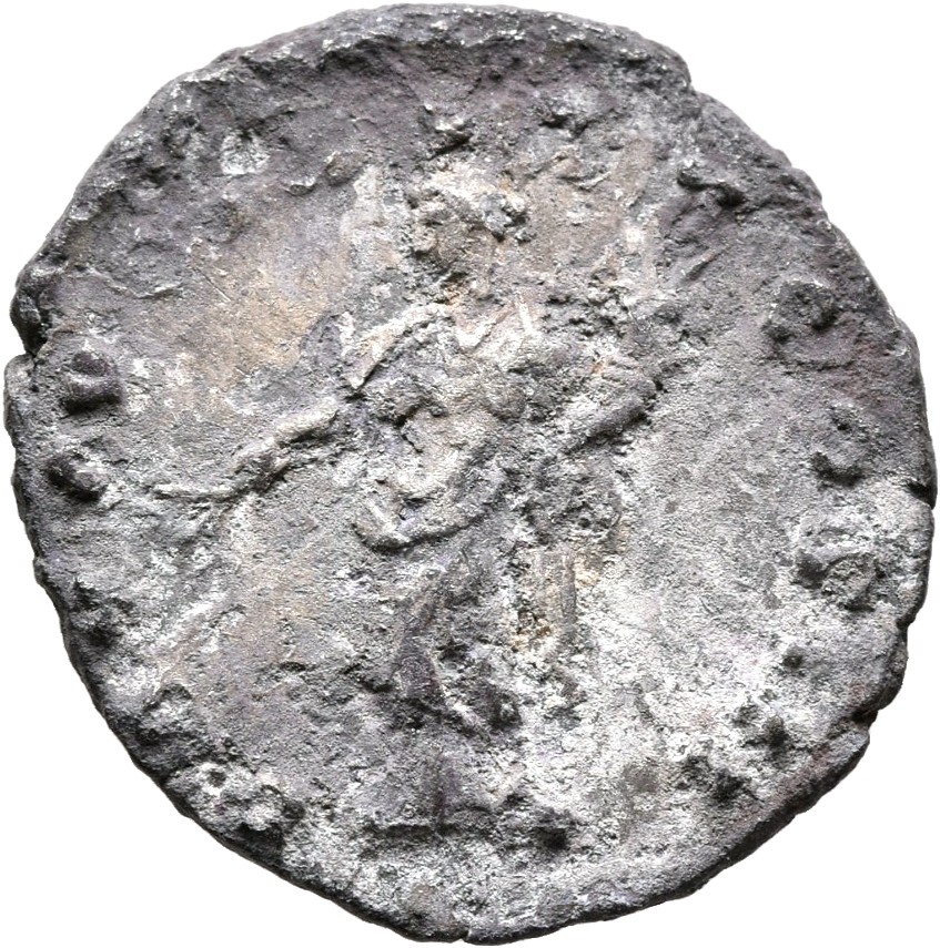 RIC III Marcus Aurelius 146 Marcus Aurelius reverse, Pax, draped, standing left, holding branch in right hand and cornucop...