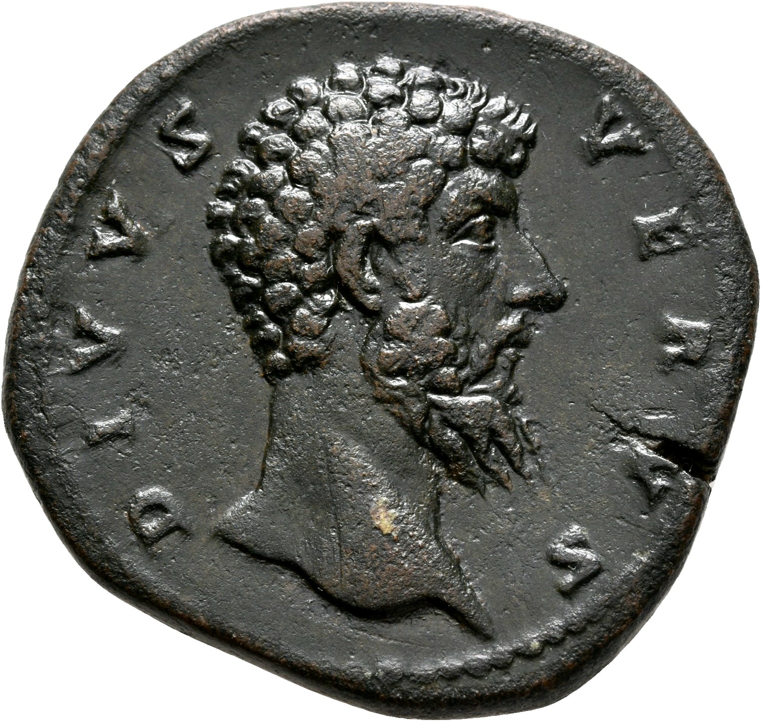 RIC III Marcus Aurelius 1509 Marcus Aurelius obverse, Head of Lucius Verus, bare, right