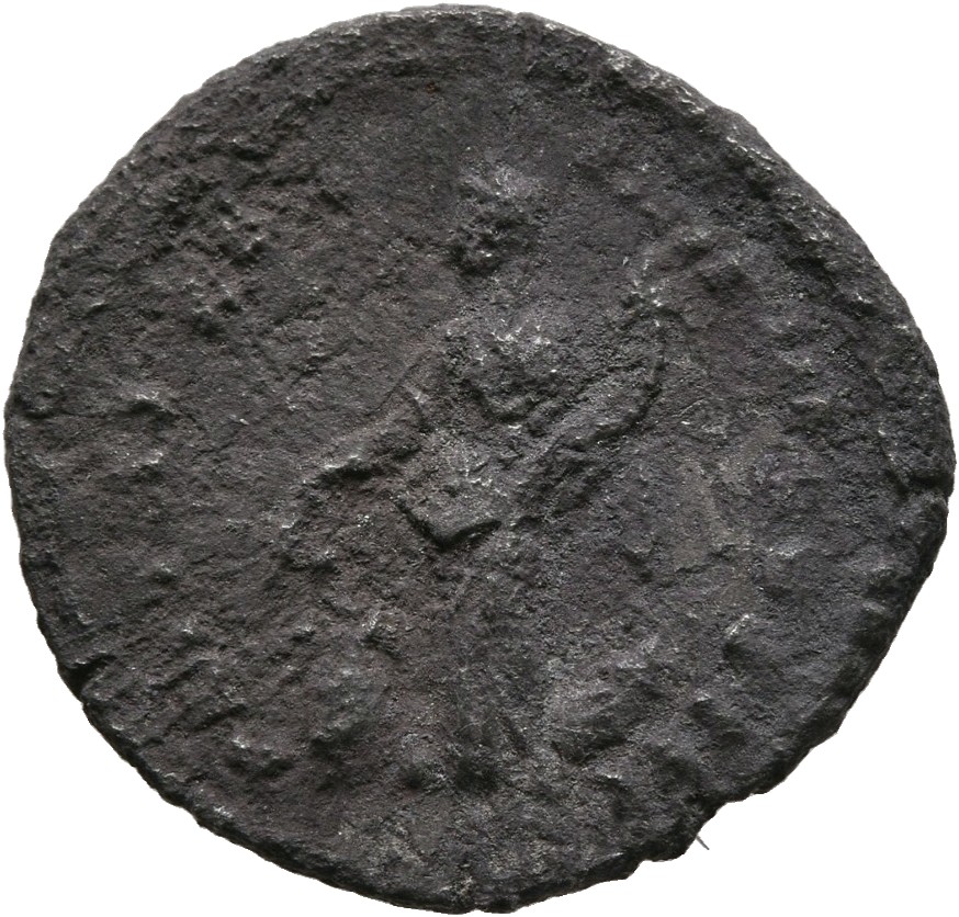 RIC III Marcus Aurelius 151 Marcus Aurelius reverse, Annona, draped, standing left, holding corn-ears in right hand and co...