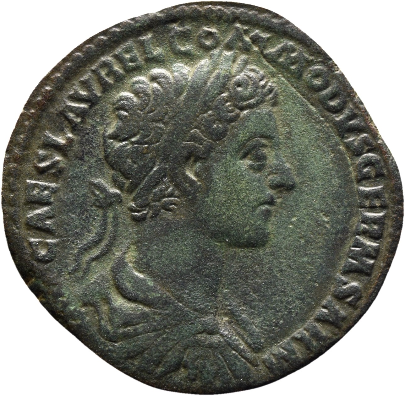 RIC III Marcus Aurelius 1555 Marcus Aurelius obverse, Bust of Commodus, laureate, draped, cuirassed, right