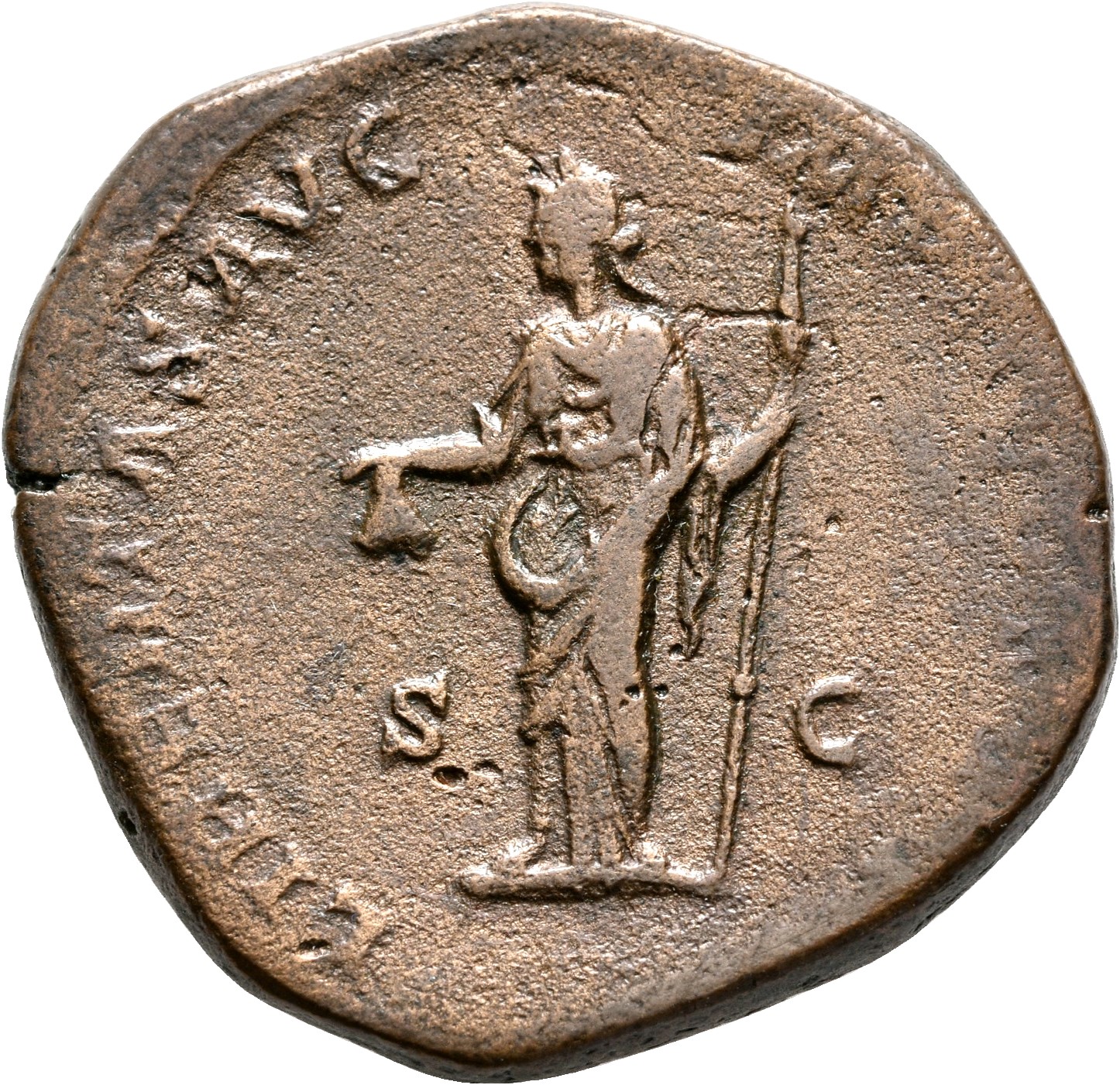 RIC III Marcus Aurelius 1590 Marcus Aurelius reverse, Libertas, standing left, holding pileus in right hand and rod in lef...