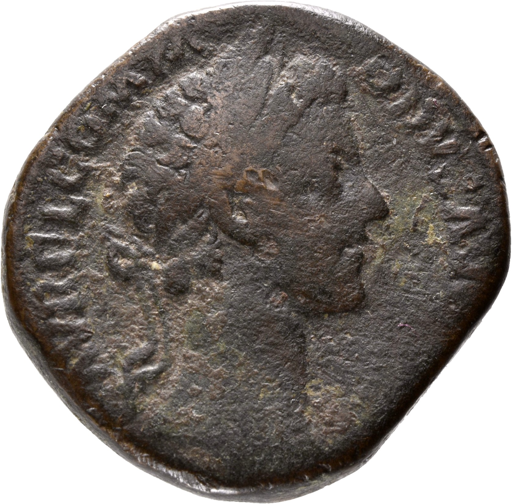 RIC III Marcus Aurelius 1599 Marcus Aurelius obverse, Head of Commodus, laureate, right
