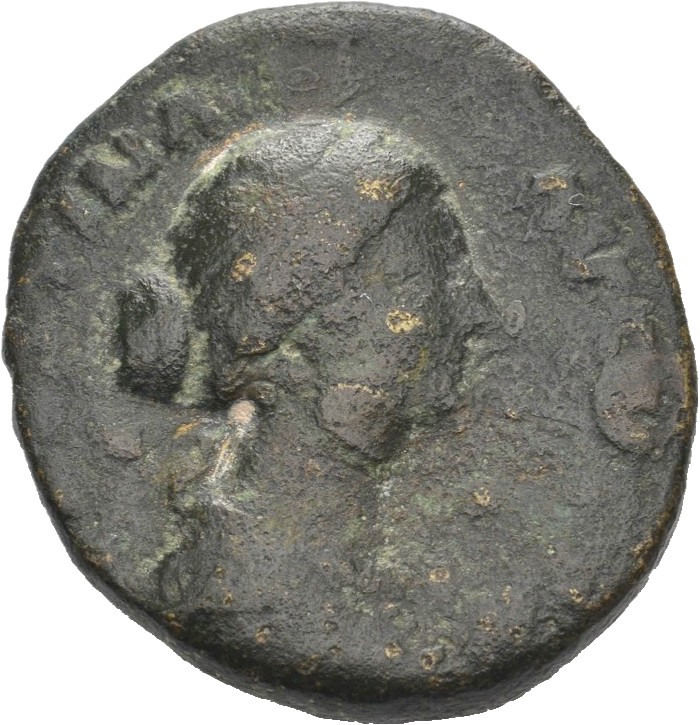 RIC III Marcus Aurelius 1627 Marcus Aurelius obverse, Bust of Faustina the Younger, draped, hair elaborately waved in near...