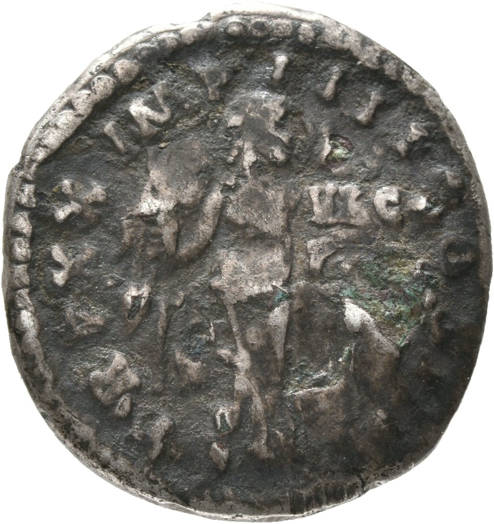 RIC III Marcus Aurelius 163 Marcus Aurelius reverse, Victory, naked to waist, standing front, head right, holding palm, up...