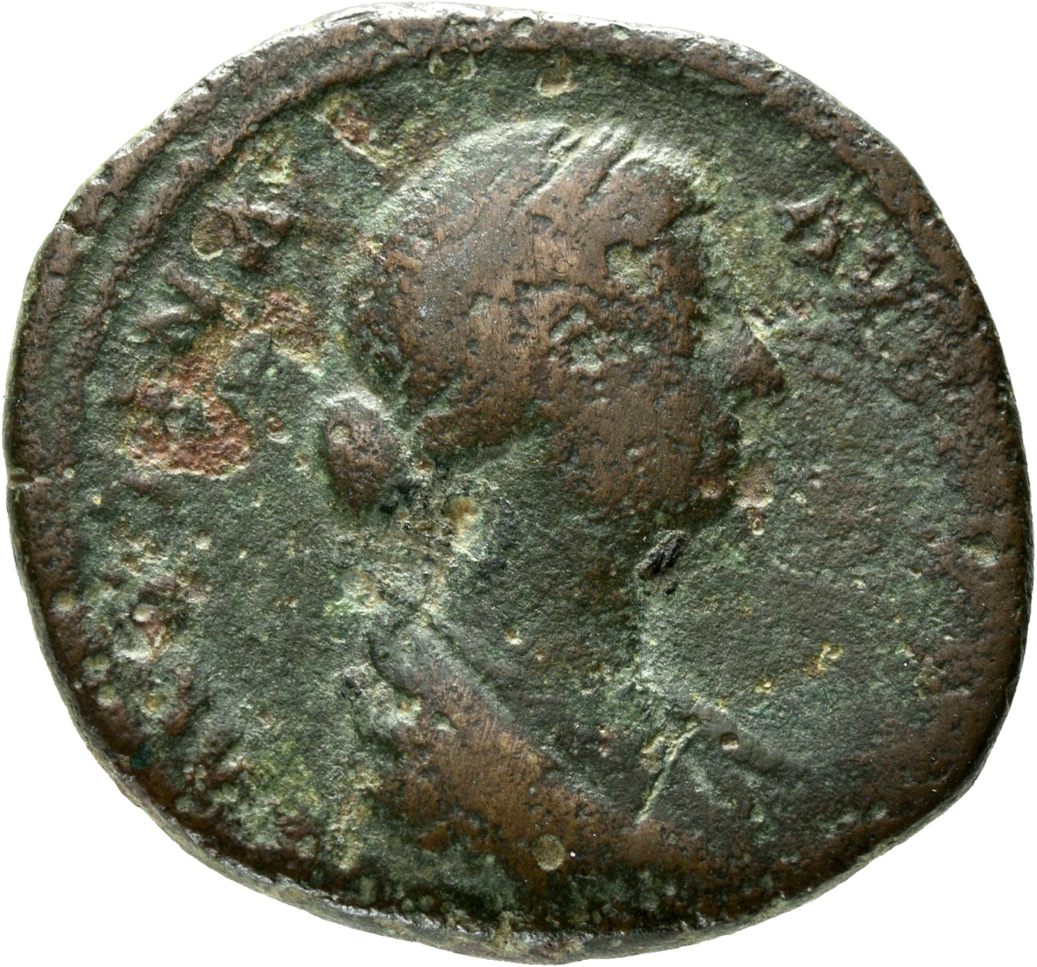 RIC III Marcus Aurelius 1639 Marcus Aurelius obverse, Bust of Faustina the Younger, draped, sometimes diademed, hair elabo...