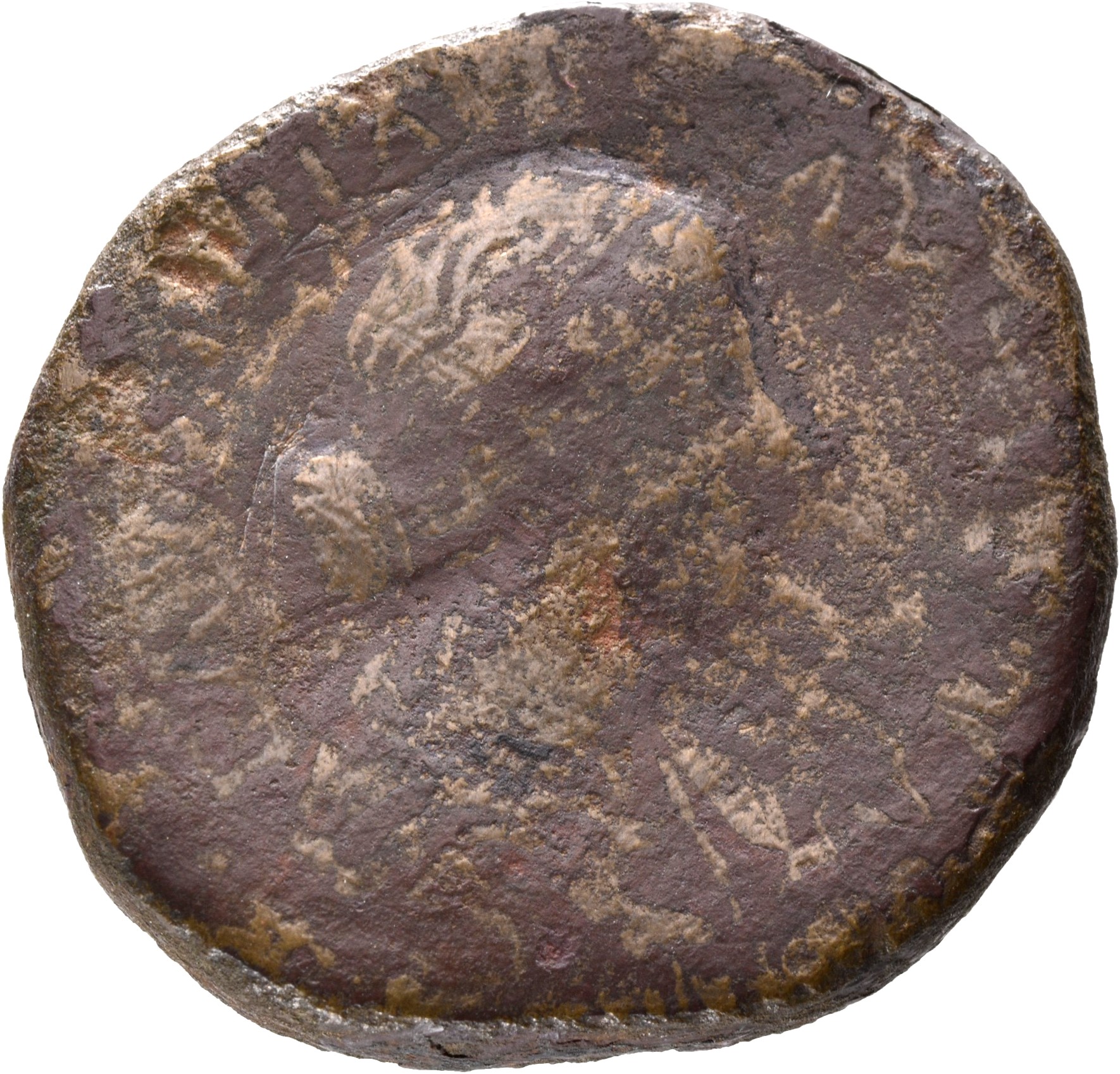 RIC III Marcus Aurelius 1642 Marcus Aurelius obverse, Bust of Faustina the Younger, draped, double row of pearls, hair ela...