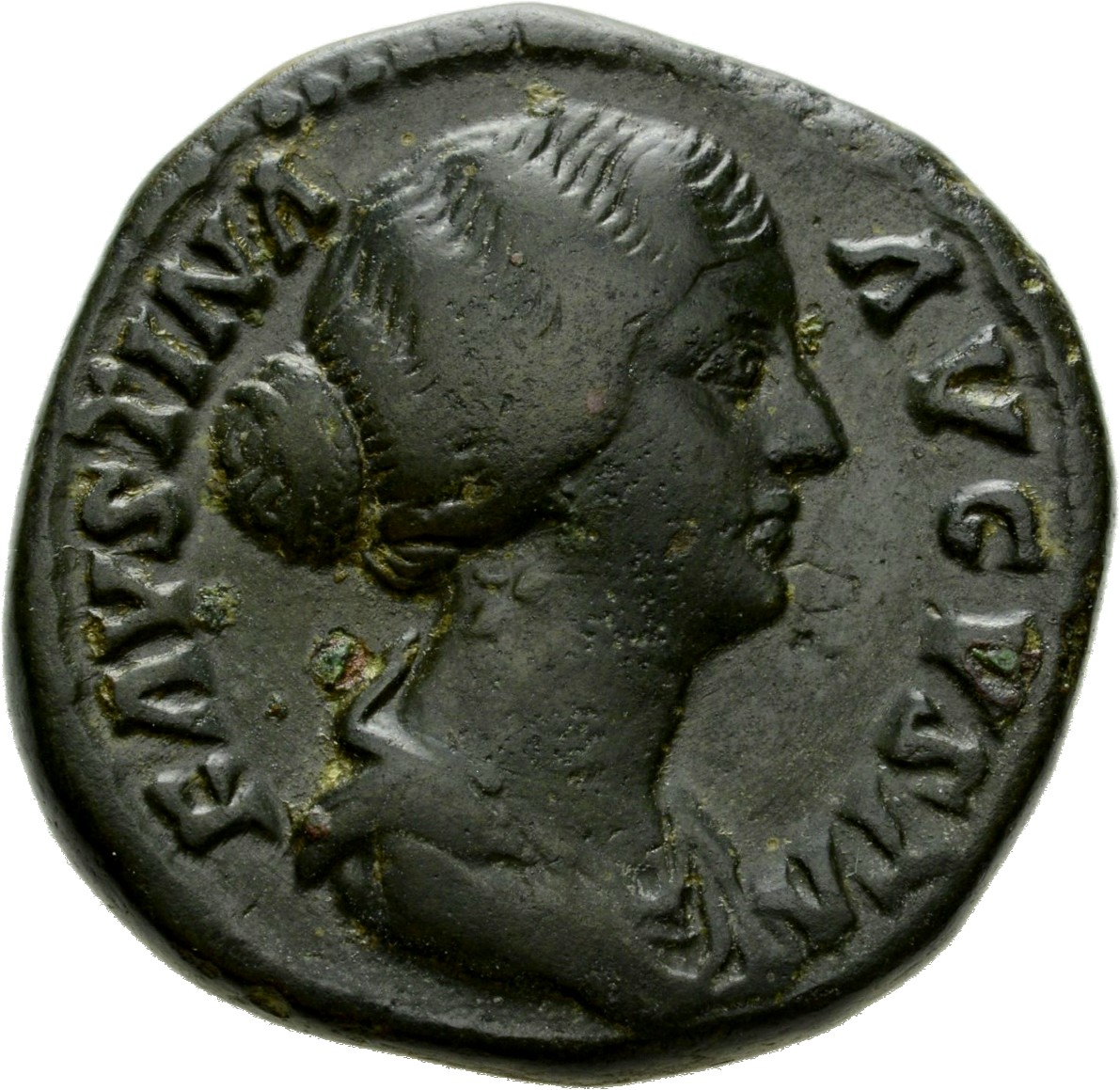 RIC III Marcus Aurelius 1650 Marcus Aurelius obverse, Bust of Faustina the Younger, draped, sometimes diademed, hair elabo...