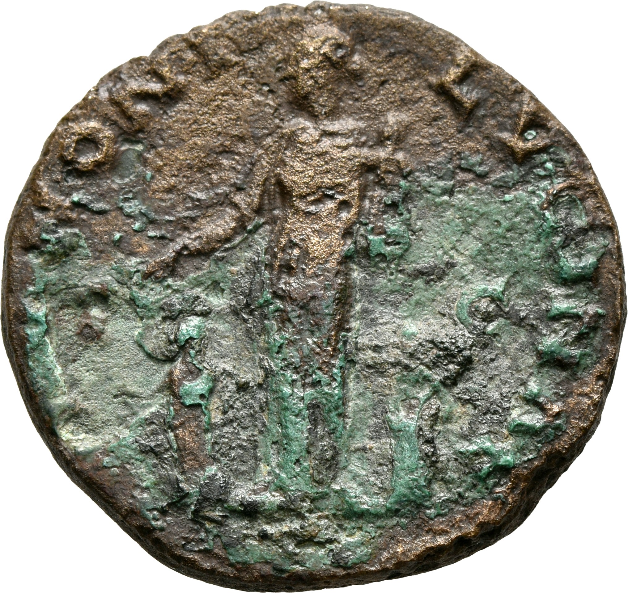 RIC III Marcus Aurelius 1650 Marcus Aurelius reverse, Juno (or Faustina), draped, standing left between two children and h...