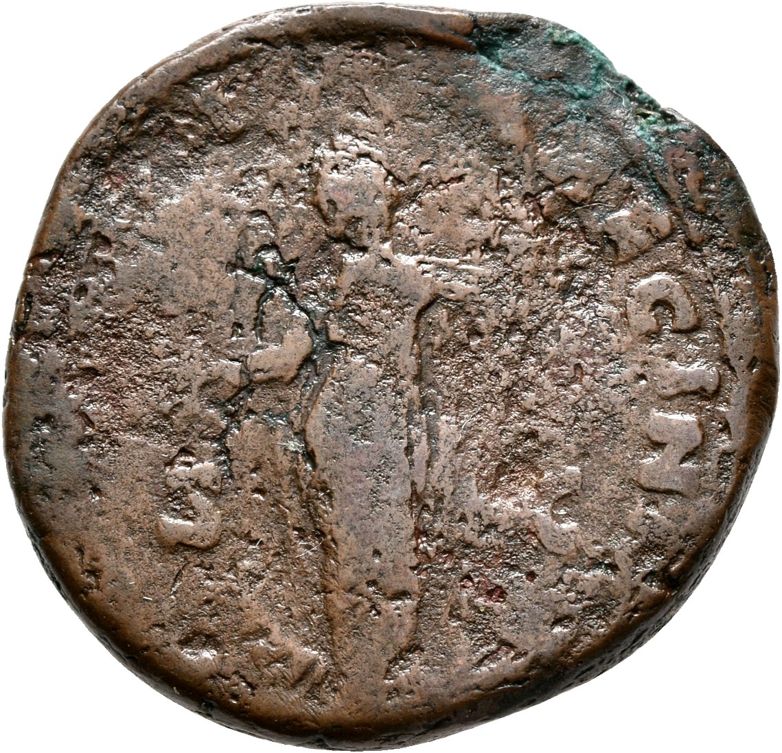 RIC III Marcus Aurelius 1652 Marcus Aurelius reverse, Juno, draped, standing left, holding patera in extended right hand a...