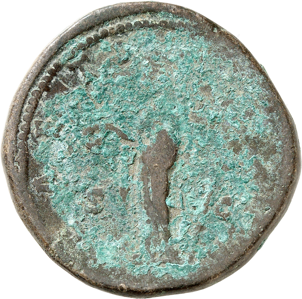RIC III Marcus Aurelius 1654 Marcus Aurelius reverse, Laetitia, draped, standing front, head left, holding wreath in right...