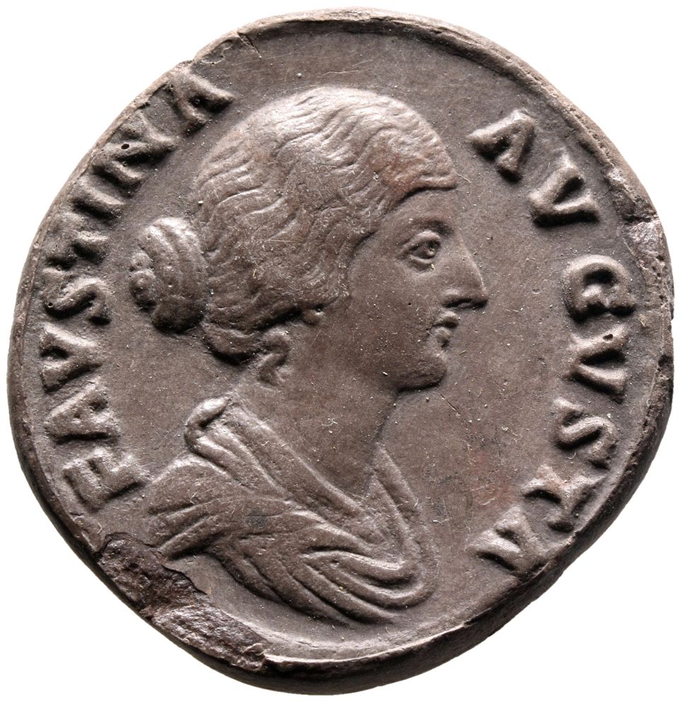 RIC III Marcus Aurelius 1665 Marcus Aurelius obverse, Bust of Faustina the Younger, draped, sometimes diademed, hair elabo...