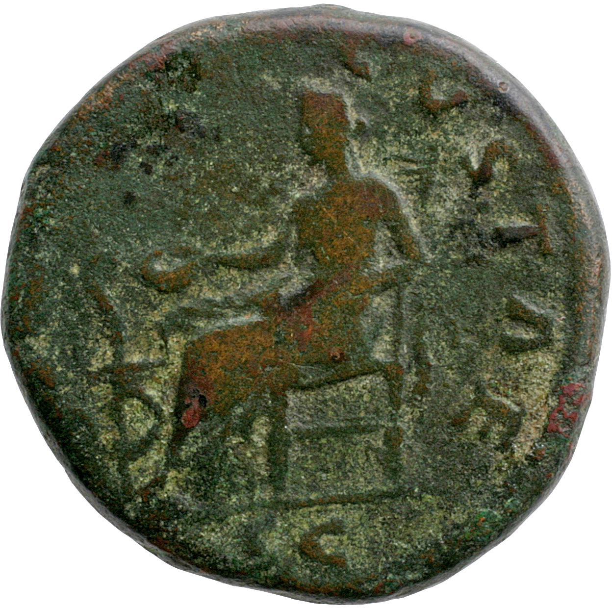 RIC III Marcus Aurelius 1671 Marcus Aurelius reverse, Salus, draped, seated left on low seat, feeding from patera in right...