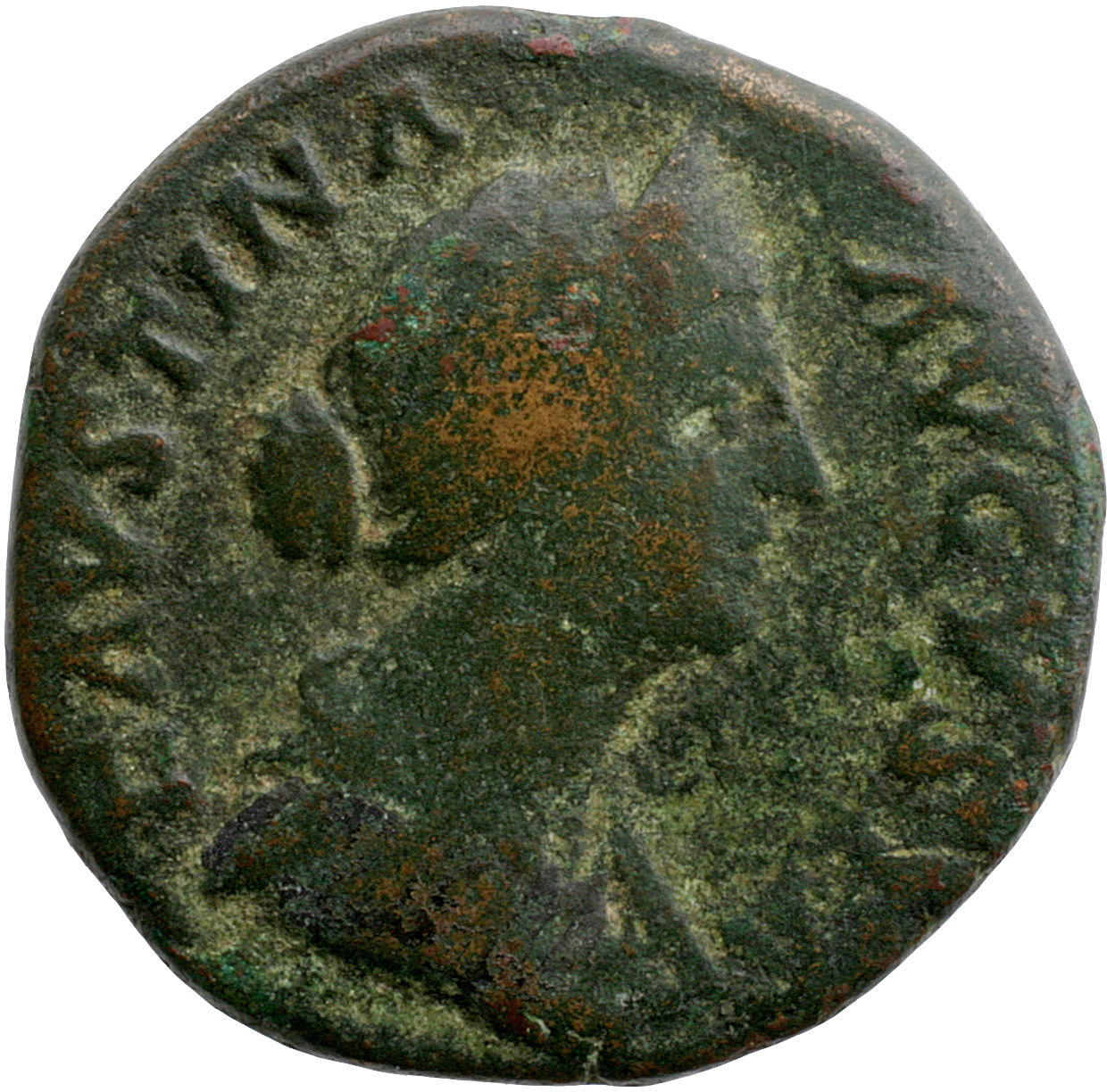RIC III Marcus Aurelius 1671 Marcus Aurelius obverse, Bust of Faustina the Younger, draped, diademed, hair elaborately wav...
