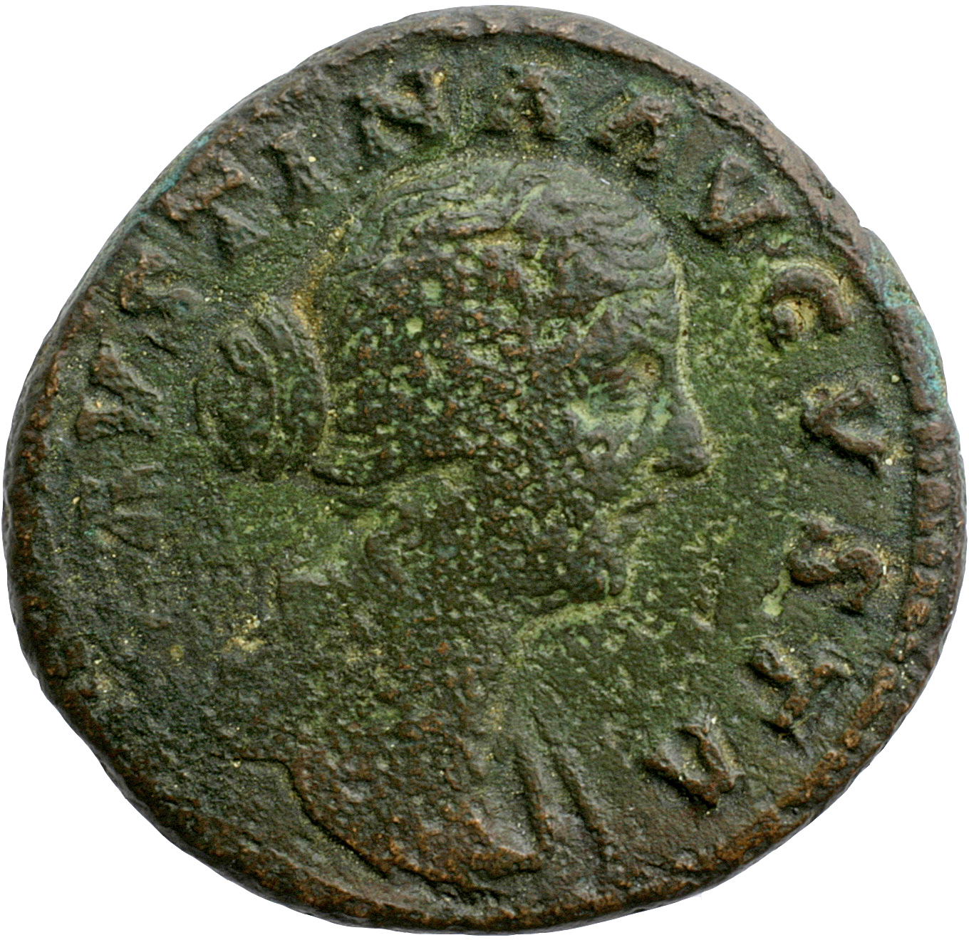 RIC III Marcus Aurelius 1675 Marcus Aurelius obverse, Bust of Faustina the Younger, draped, hair elaborately waved in near...
