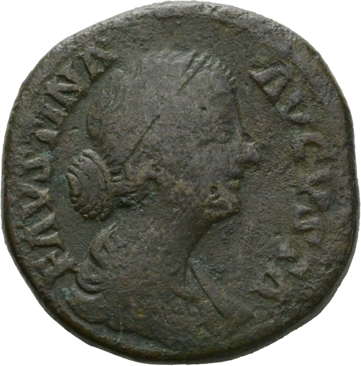 RIC III Marcus Aurelius 1688 Marcus Aurelius obverse, Bust of Faustina the Younger, draped, hair elaborately waved in near...